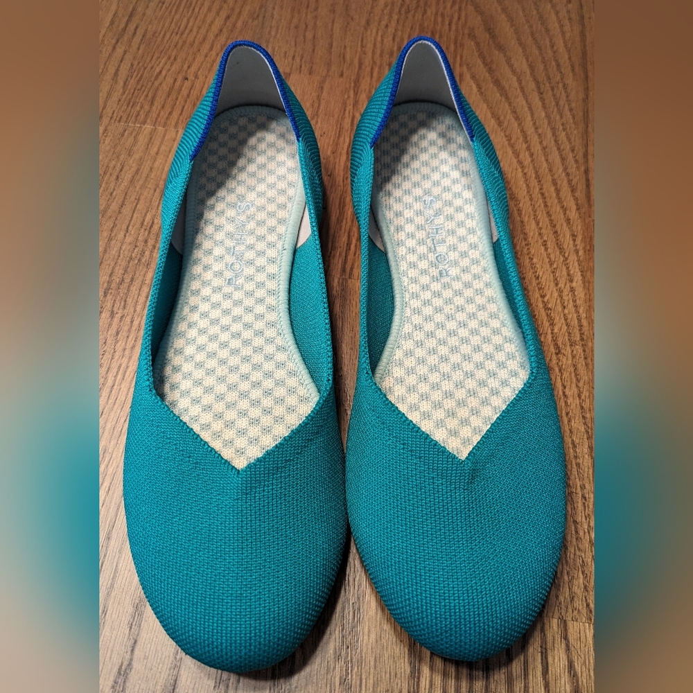 Rothy’s green slip on shoes